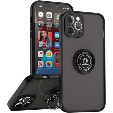 Sturdy Case Designed for Apple iPhone 11 Pro Max Heavy Duty Case with Built-in Kickstand, Dual Layer Protection with Rotating Holder Ring, Sturdy Case for Apple iPhone 11 Pro Max, Black