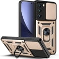 thumbnail image 1 of Sturdy Case for Motorola Moto G71 5G with Slide Camera Window, Heavy Duty Protection Phone Cover Case with Ring Stand for Motorola G71 5G SJ Gold, 1 of 7