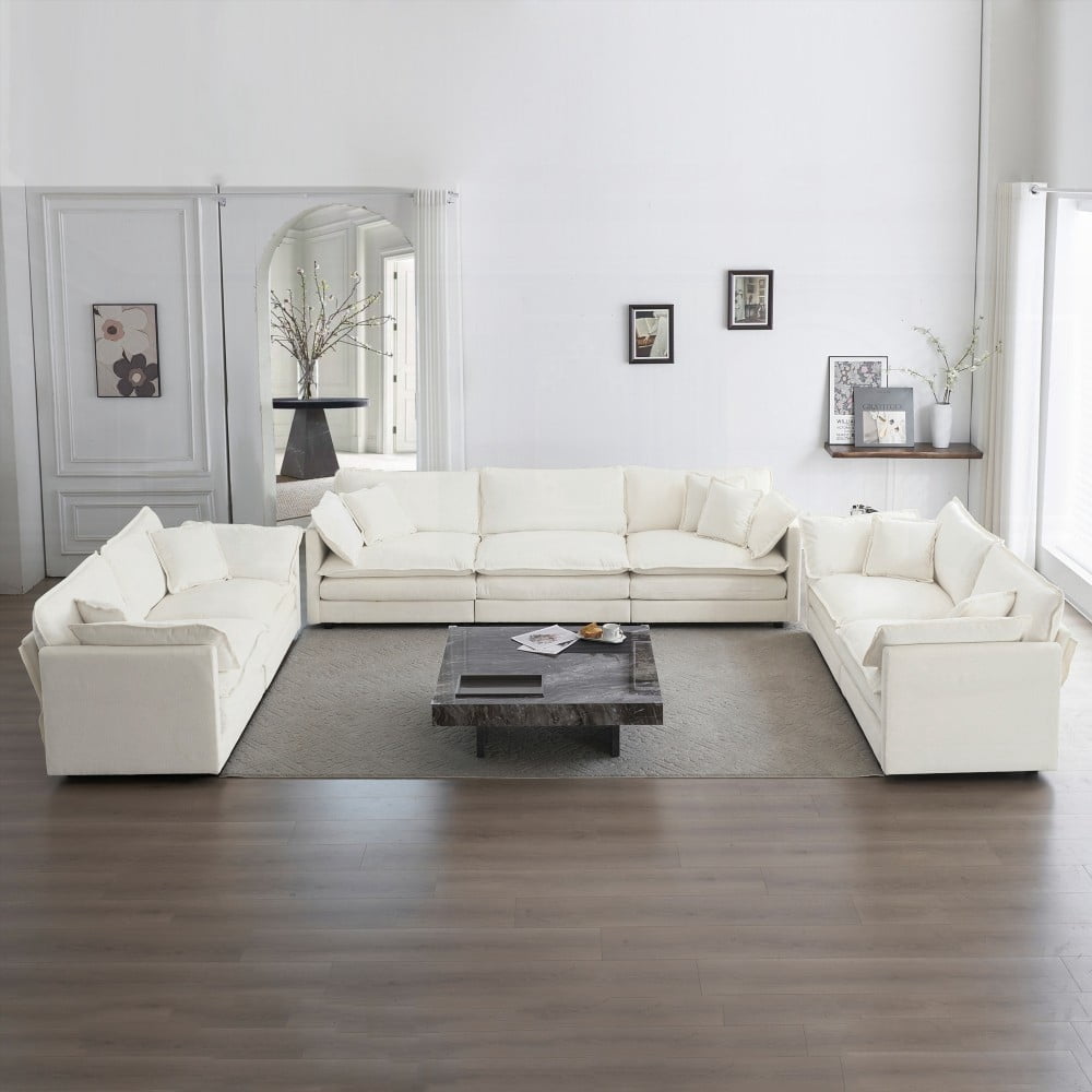 Sturdy Chenille Sofa Set - 2x2 Seater & 1x3 Seater for Comfort|Flexible ...