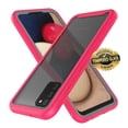 thumbnail image 1 of Sturdy Clear Case for Samsung Galaxy A02S 5G / Galaxy A03S 5G, Tekcoo Full Body Heavy Duty Protection Tempered Glass Screen Protector Shockproof Rugged Case Cover -Rose Pink, 1 of 11