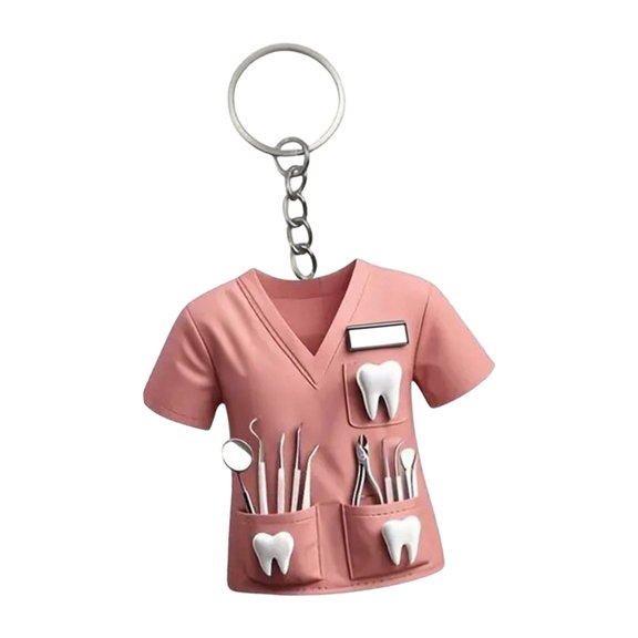 Sturdy Clear Keychain Featuring Nurse Uniform Motif Suitable for Everyday Carry