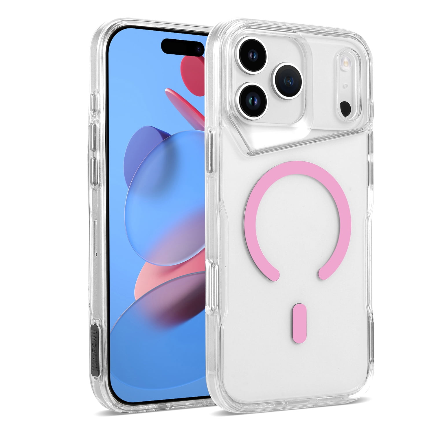 Sturdy Clear MagSafe Case for iPhone 17 Pro Max - Pink