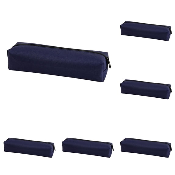 Sturdy Cloth Big Capacity Pencil Case Bulk Set, 5 Pack Sturdy Zipper Storage Bag for Pens Pencils Erasers, Classroom Organizer for Students, Desk Caddy for Home Office Supplies, Dark Navy, By Cosmug