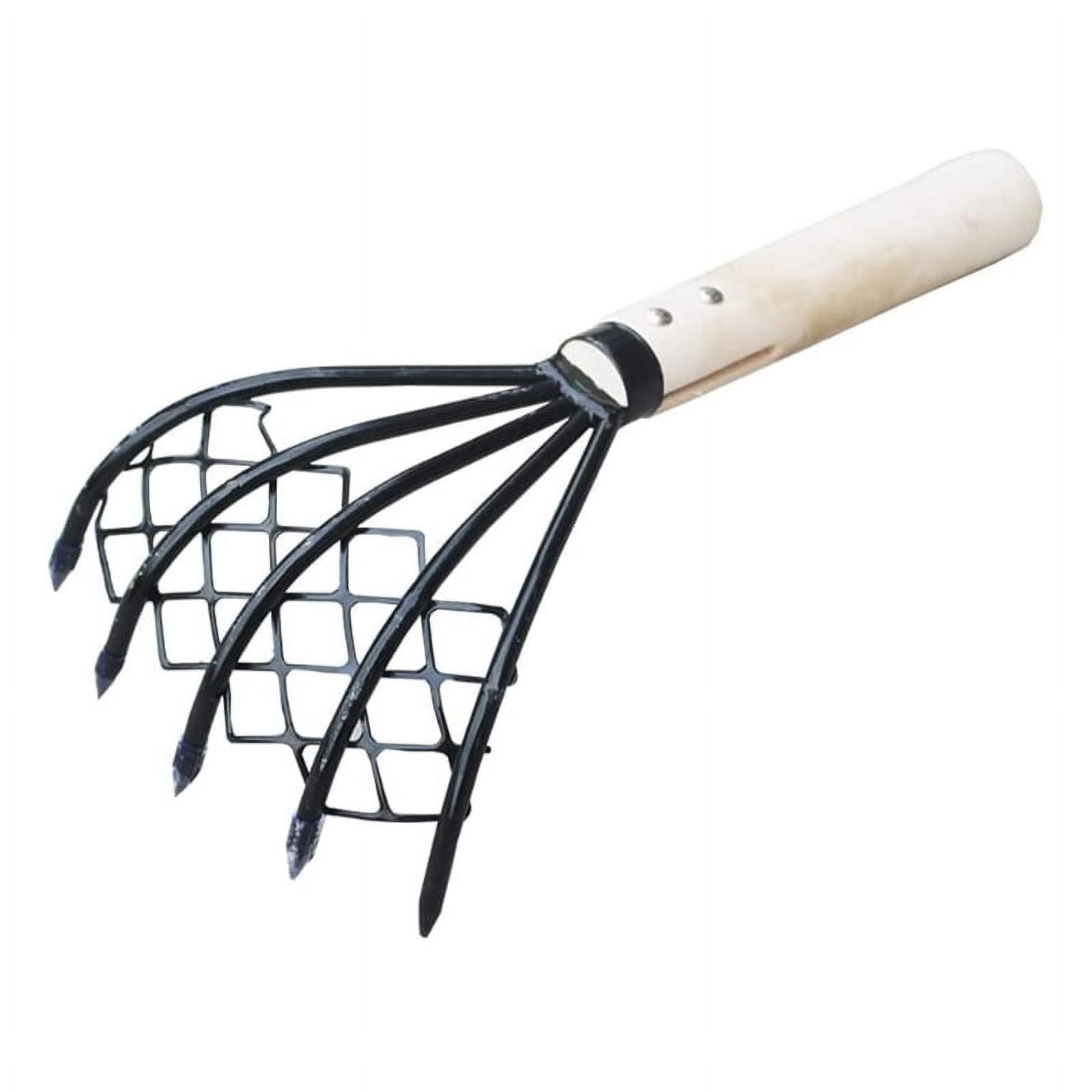 Sturdy Compact Claw Rake with Mesh Net 15 Inch Hand Rake 5-Tine ...