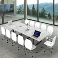 thumbnail image 1 of Sturdy Conference Table With Cable Management Grommets By Ahliss- Modern Rectangle Office Meeting Table With Wood Tabletop And Metal Frame & Legs- Easy Assembly Boardroom Table, 1 of 8