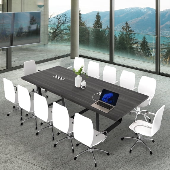 Ahliss Executive Sturdy Conference Table with Cable Management Grommets ...