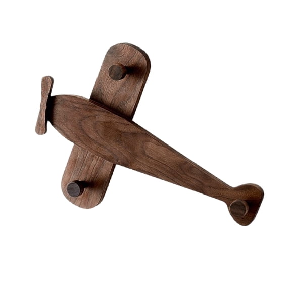 Sturdy Construction Solid Wood Airplanes Hook For Kids Space Key Hanger Wall Decors With Strong Load Key Holder