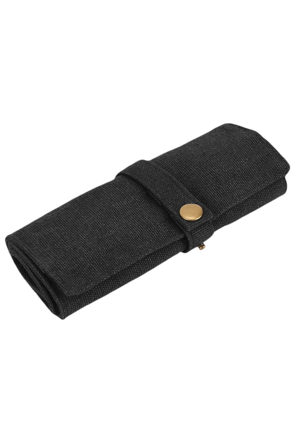Sturdy Cotton Canvas Watch Roll Case With 10 Slots Portable Storage Solution for Smartwatch Straps Storage