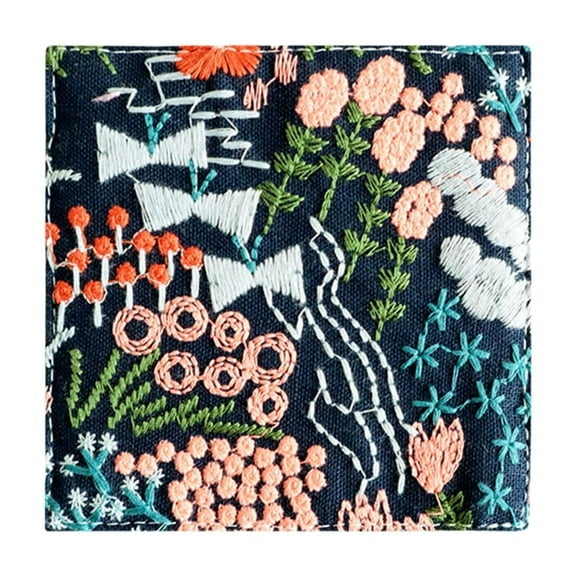 Sturdy Cotton Linen Drink Coasters Feature Double Side Embroidered Design For Effective Heat Protections