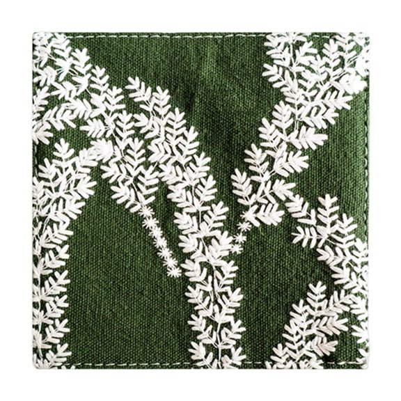 Sturdy Cotton Linen Drink Coasters Feature Double Side Embroidered Design For Effective Heat Protections