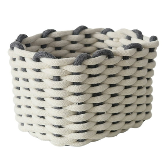 Sturdy Cotton Rope Basket with Handles Practical Woven Storage Holder Baskets For Organizing Clothes Towels And More