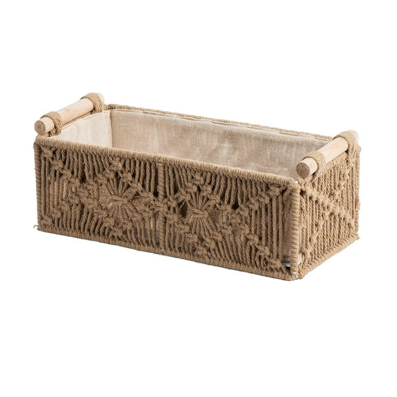 Sturdy Cotton Rope Braided Storage Baskets Elegant Storage Stand with Handles, Small Decorative Organizers for Home