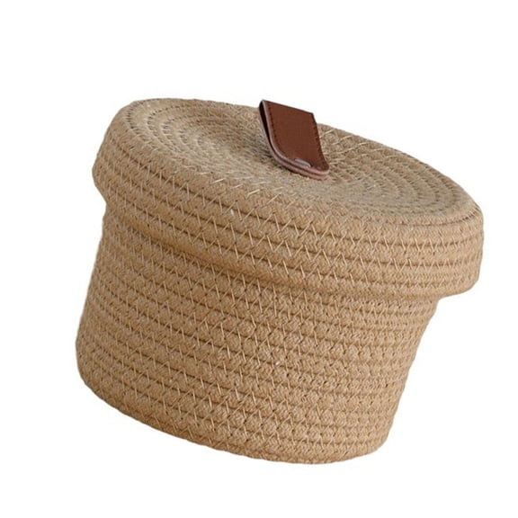 Sturdy Cotton Thread Makeup Box Stylish Cotton Rope Cosmetic Organizers For Beauty Enthusiasts And Families