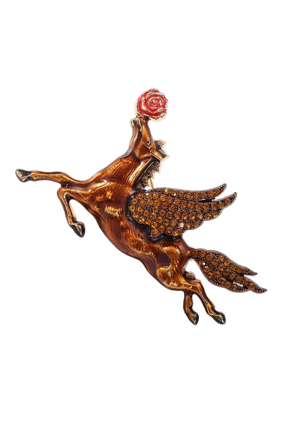 Sturdy Craftsmanship Horse Brooch Alloy Jewelry With Smooth Surfaces for Party Outfits