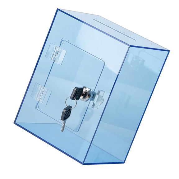 hejhncii Durable Cube Designs Clear Piggy Banks For Kids Adults Secure Money Collector Box Including Access Key Money Saving Box