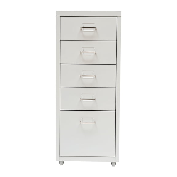 Sturdy Desk Organiser with Multiple Drawers for Files, Cables, and Essentials, Made of High-Quality Cold-Rolled Steel and Aluminum Alloy, White Minimalist Design for Home Office Storage