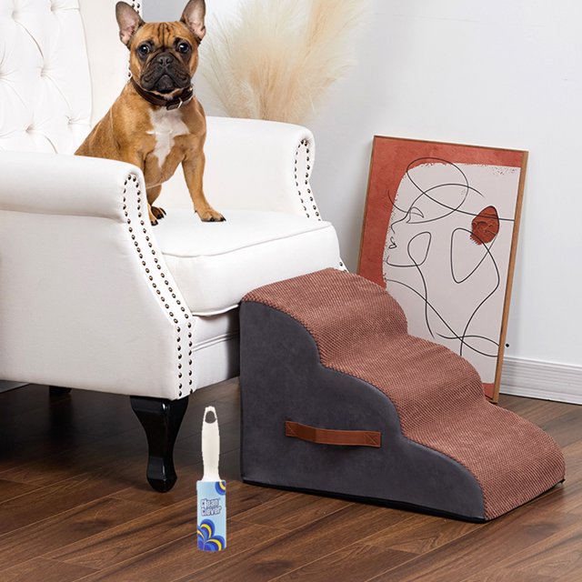 Sturdy Dog Stairs for High Beds or Couches,NonSlip 3 Tiers Pet Steps