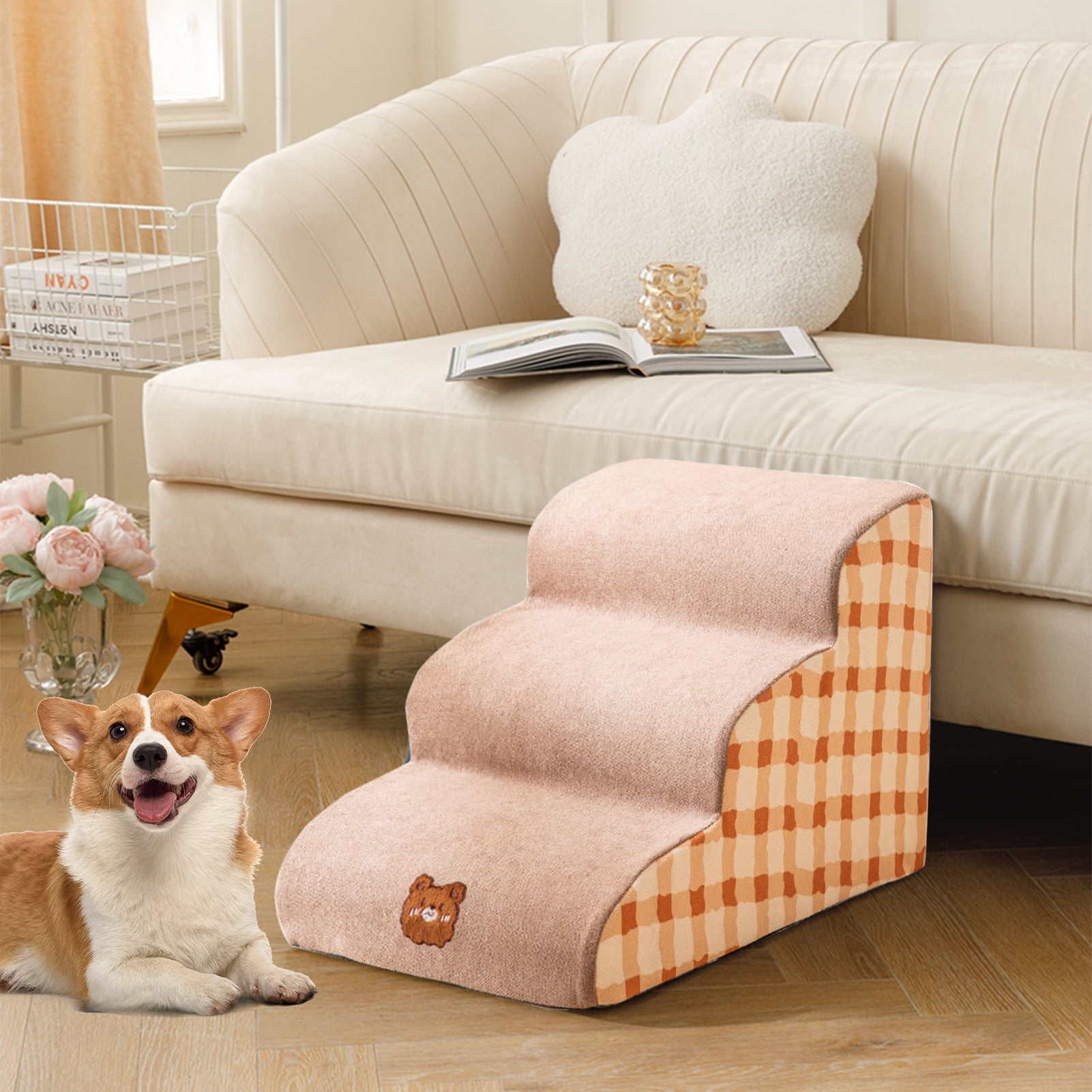 Sturdy Dog Stairs and Ramp for Beds Or Couches,NonSlip Pet Steps for