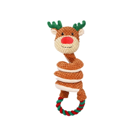Sturdy Dog Toys, Indestructible Spiral Moose Chew Toy for Heavy Chewers, Squeaky Interactive Pet Toy for Large and Aggressive Dogs