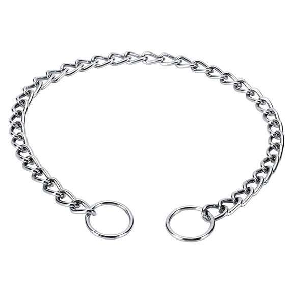 Sturdy Dog Training Collar Slip Chain Zinc Alloy Slider Link Collar for Large Medium Dogs Heavy Duty Pet Walking Training Equipment S