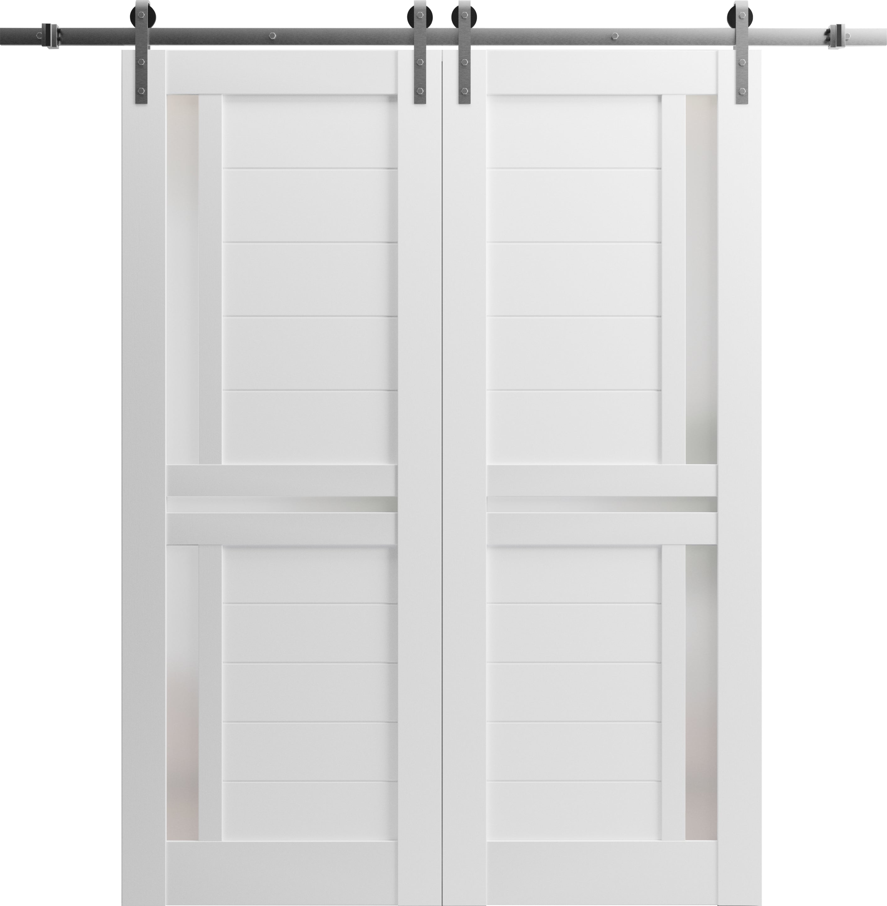 Sturdy Double Barn Door 36 x 80 inches with | Veregio 7288 White Silk ...