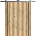 thumbnail image 1 of Sturdy Double Barn Door 36 x 96 inches with | Planum 0016 Oak with Frosted Glass | Stainless Steel 13FT Rail Hangers Heavy Set | Solid Panel Interior Doors, 1 of 6