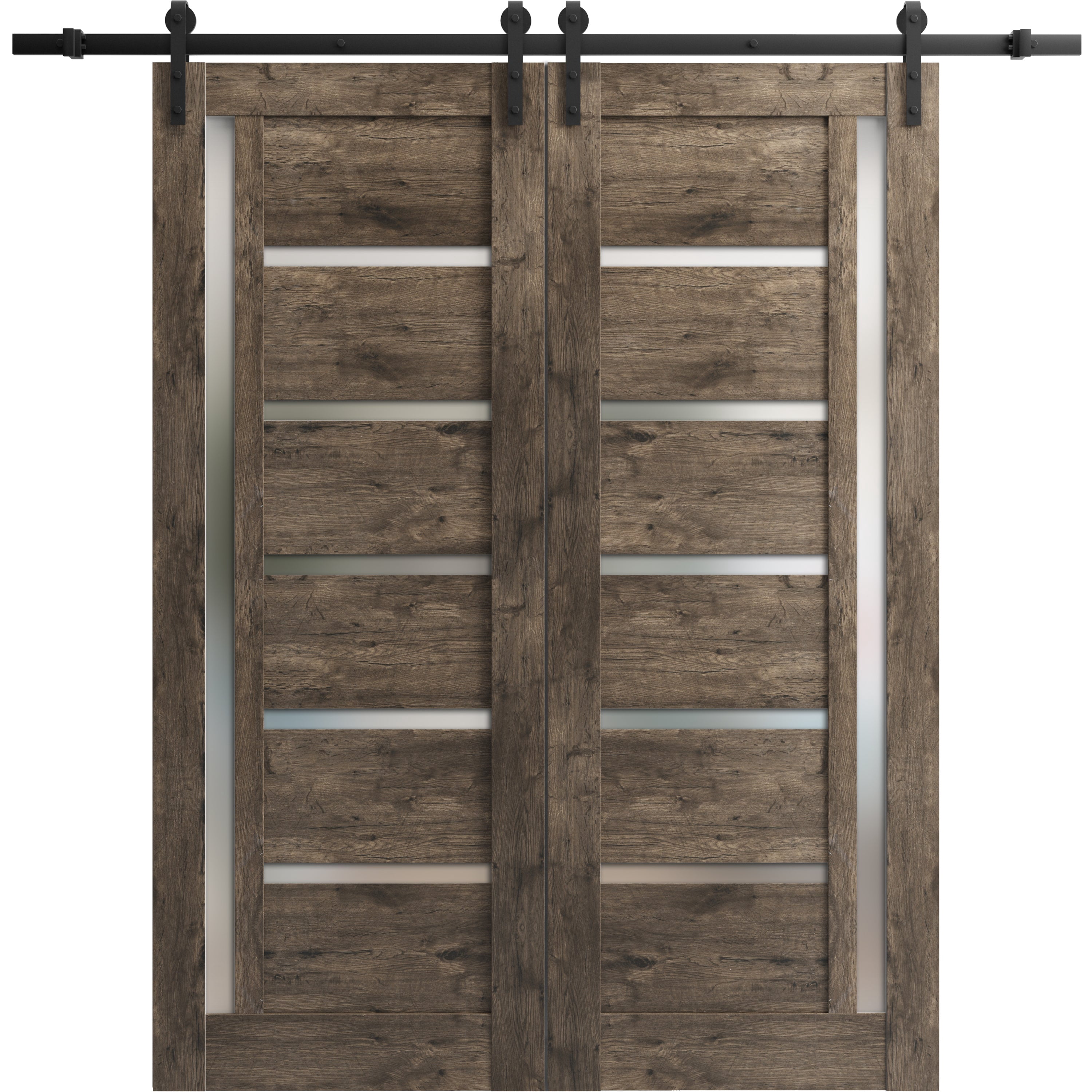 Sturdy Double Barn Door 48 x 80 inches | Quadro 4088 Cognac Oak with ...