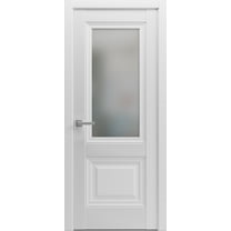 Sturdy Double Barn Door 48 x 80 inches | Sete 6933 Nordic White with Frosted Glass | Stainless Steel 13FT Rail Hangers Heavy Set | Solid Panel Interior Doors