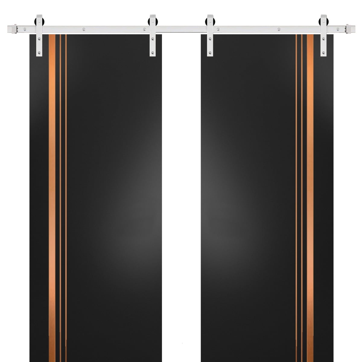 Sturdy Double Barn Door X Inches With Planum Matte Black