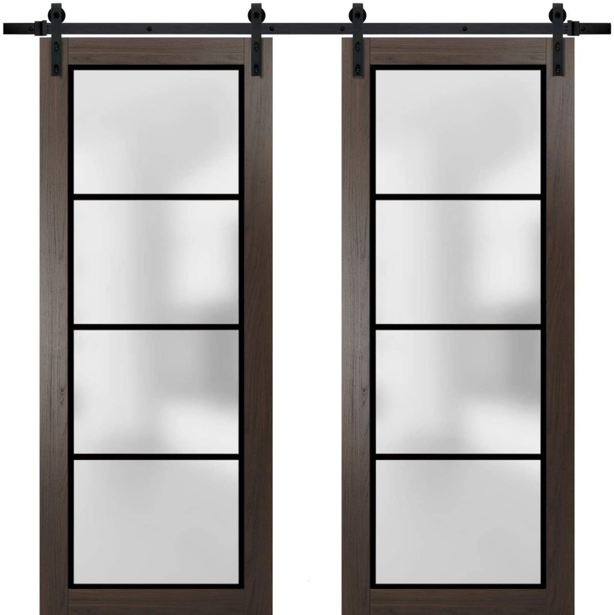 Sturdy Double Barn Door 56 x 96 inches | Planum 2132 Chocolate Ash ...