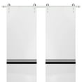 thumbnail image 1 of Sturdy Double Barn Door 60 x 96 inches with | Planum 0012 White Silk with Frosted Glass | Stainless Steel 13FT Rail Hangers Heavy Set | Solid Panel Interior Doors, 1 of 5