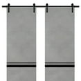 thumbnail image 1 of Sturdy Double Barn Door 60 x 96 inches with | Planum 0012 Concrete with Frosted Glass | 13FT Rail Hangers Heavy Set | Solid Panel Interior Doors, 1 of 6