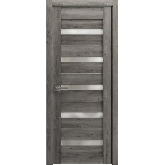 Sturdy Double Barn Door 64 x 80 inches | Lucia 2166 Matte Black Clear Glass | Stainless Steel 13FT Rail Hangers Heavy Set | Solid Panel Interior Doors