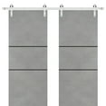 thumbnail image 1 of Sturdy Double Barn Door 84 x 84 inches with | Planum 0014 Concrete with Frosted Glass | Stainless Steel 14FT Rail Hangers Heavy Set | Solid Panel Interior Doors, 1 of 6