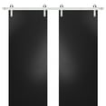thumbnail image 1 of Sturdy Double Barn Door with Hardware | Planum 0010 Black Matte | 13FT Rail Hangers Heavy Set | Modern Solid Panel Interior Doors -48" x 80" (2* 24x80)-Silver Rail, 1 of 5