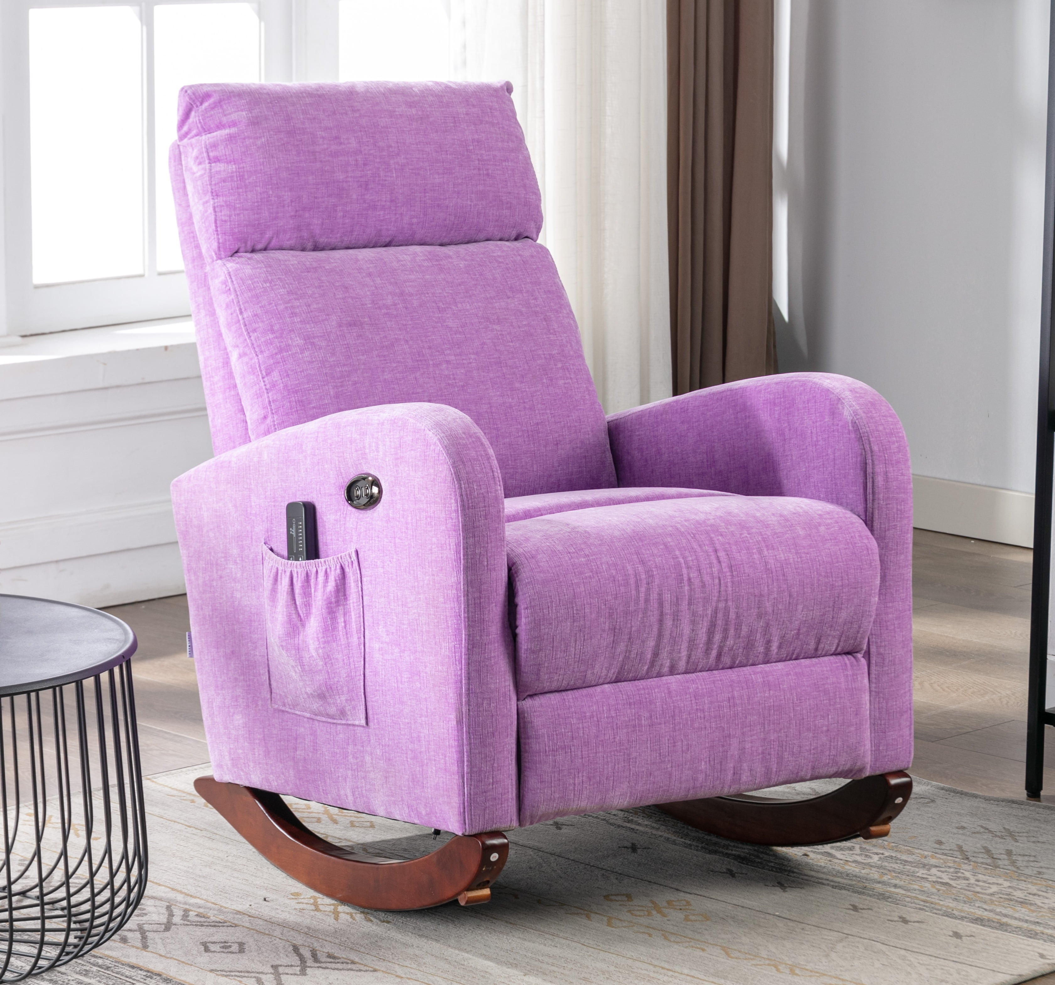 Sturdy Durable Construction Rocking Chair with Side Pocket Mid