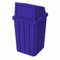 thumbnail image 1 of Sturdy Essentials 32 Gallon Square Slated 100% Recycled Plastic Heavy Duty Outdoor Trash Can with Push Top Lid - Blue, 1 of 1