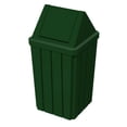 thumbnail image 1 of Sturdy Essentials 32 Gallon Square Slated 100% Recycled Plastic Heavy Duty Outdoor Trash Can with Swing Top Lid - Green, 1 of 1