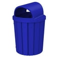 thumbnail image 1 of Sturdy Essentials 42 Gallon Slated Circle 100% Recycled Plastic Heavy Duty Outdoor Trash Can with Open Dome Lid and Internal Liner - Blue, 1 of 1