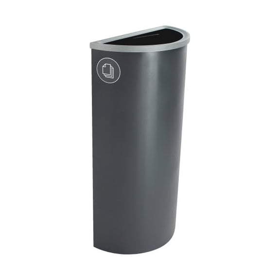 Sturdy Essentials Cube 8 Gallon Spectrum Powder Coated Steel Recylcing Bin Used for Commercial Spaces, Offices, Hotels, Apartments (Grey, Slot Opening - Paper)