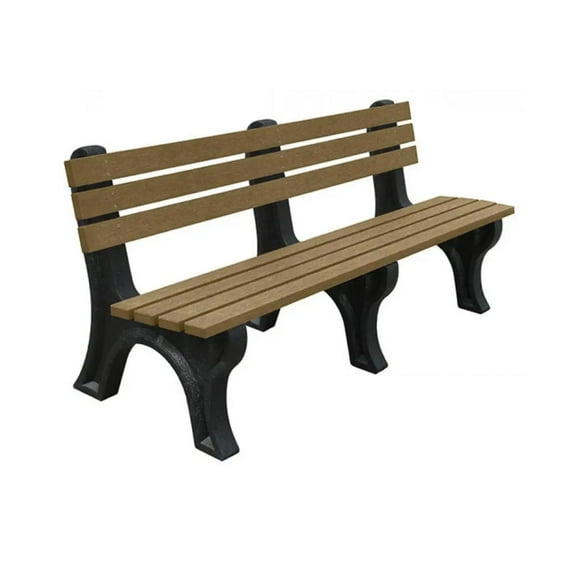 Sturdy Essentials Economizer 6 Foot Bench, Affordable, Lightweight & Eco-Friendly, 100% Recycled Plastic Weather-Resistant, Durable & Low Maintenance, Ideal for Parks, Gardens & Patios (Weathered)