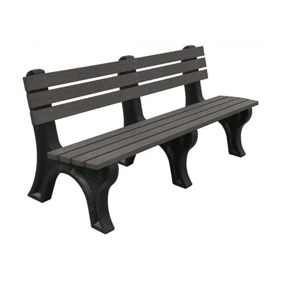 Sturdy Essentials Economizer 6 Foot Bench, Affordable, Lightweight & Eco-Friendly, 100% Recycled Plastic Weather-Resistant, Durable & Low Maintenance, Ideal for Parks, Gardens & Patios (Charcoal)