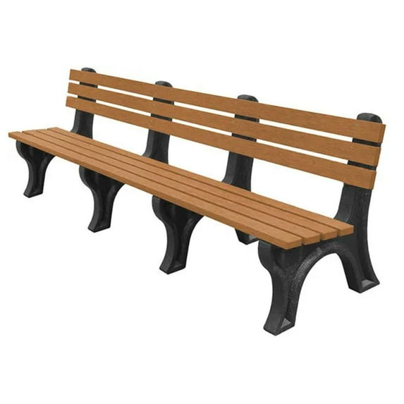 Sturdy Essentials Economizer 8 Foot Bench, Affordable, Lightweight & Eco-Friendly, 100% Recycled Plastic Weather-Resistant, Durable & Low Maintenance, Ideal for Parks, Gardens & Patios (Weathered)