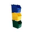 thumbnail image 1 of Sturdy Essentials 3-Pack Recycling System with Stackable 5 Gallon Bins, Blue/Yellow/Green, 1 of 9