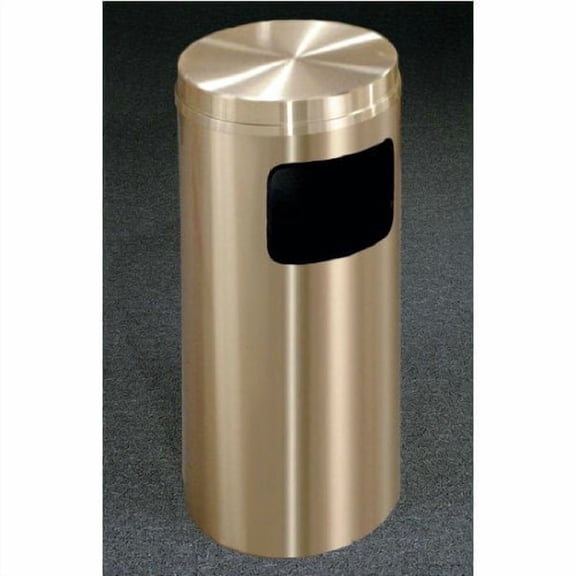 Sturdy Essentials Olympus 17 Gallon Trash Receptacle | Heavy-Duty Brass & Aluminum | Rust & Tarnish Resistant | Stylish & Durable for Commercial Use - (Flat Top)