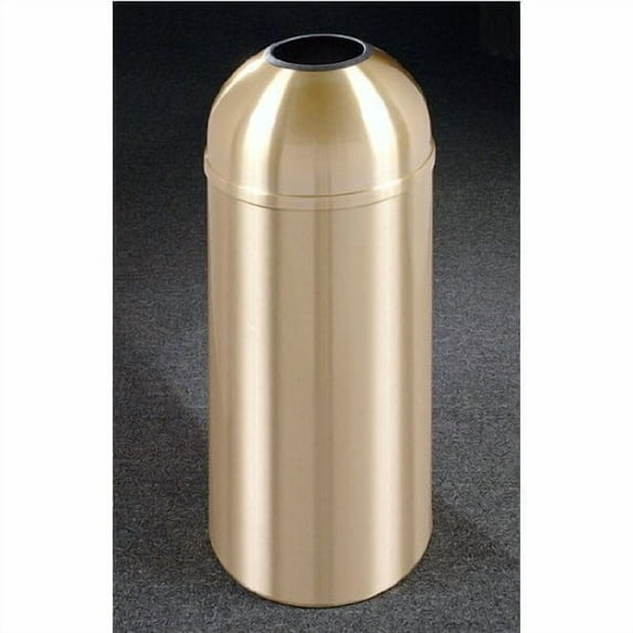 Sturdy Essentials Olympus 8 Gallon Trash Receptacle | Heavy-Duty Brass & Aluminum | Rust & Tarnish Resistant | Stylish & Durable for Commercial Use - (Open Dome Top)