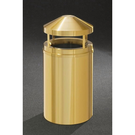 Sturdy Essentials Olympus Brass Canopy Top Waste Receptacle | 12 Gallon | Durable & Rust-Resistant | Includes Plastic Liner | Optional Ashtray for Versatile Use - (Canopy Top)