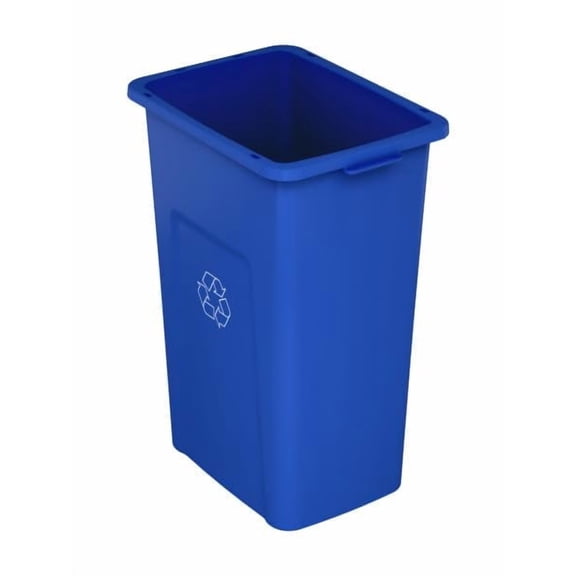 Sturdy Essentials Waste Wise 32 Gallon Blue Recycling HDPE Trash Can Compatible with all Waste Wise Lids and Signs - (32 Gallon, 4 Pack)