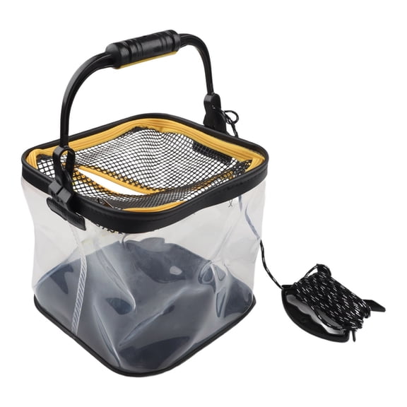 Sturdy Fishing Bucket with Clear EVA Body and Reinforced Triangular Support Structures, Featuring Double Layer Bottom to Prevent Leaks During Use (13L)