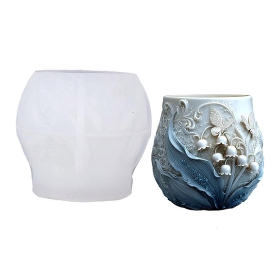 Sturdy Floral Butterfly Planter Silicone Mold Handmade Resin Concrete Cement Casting Art Crafts